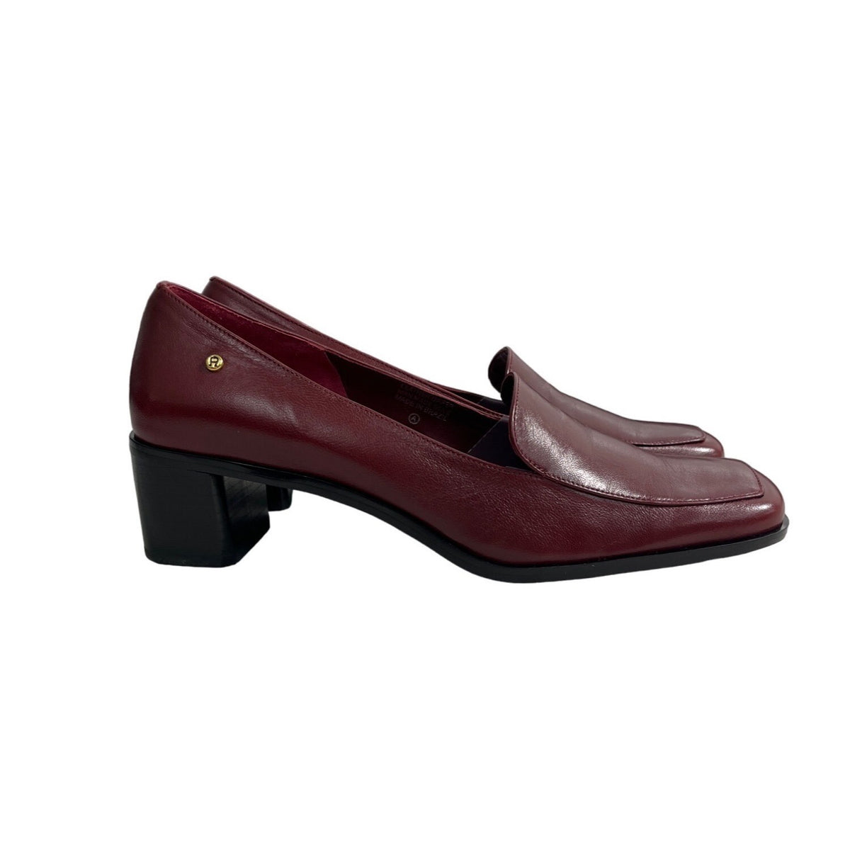 90’s Etienne Aigner Women's Oxblood Red Leather Block Heeled Loafers Sz 8.5M