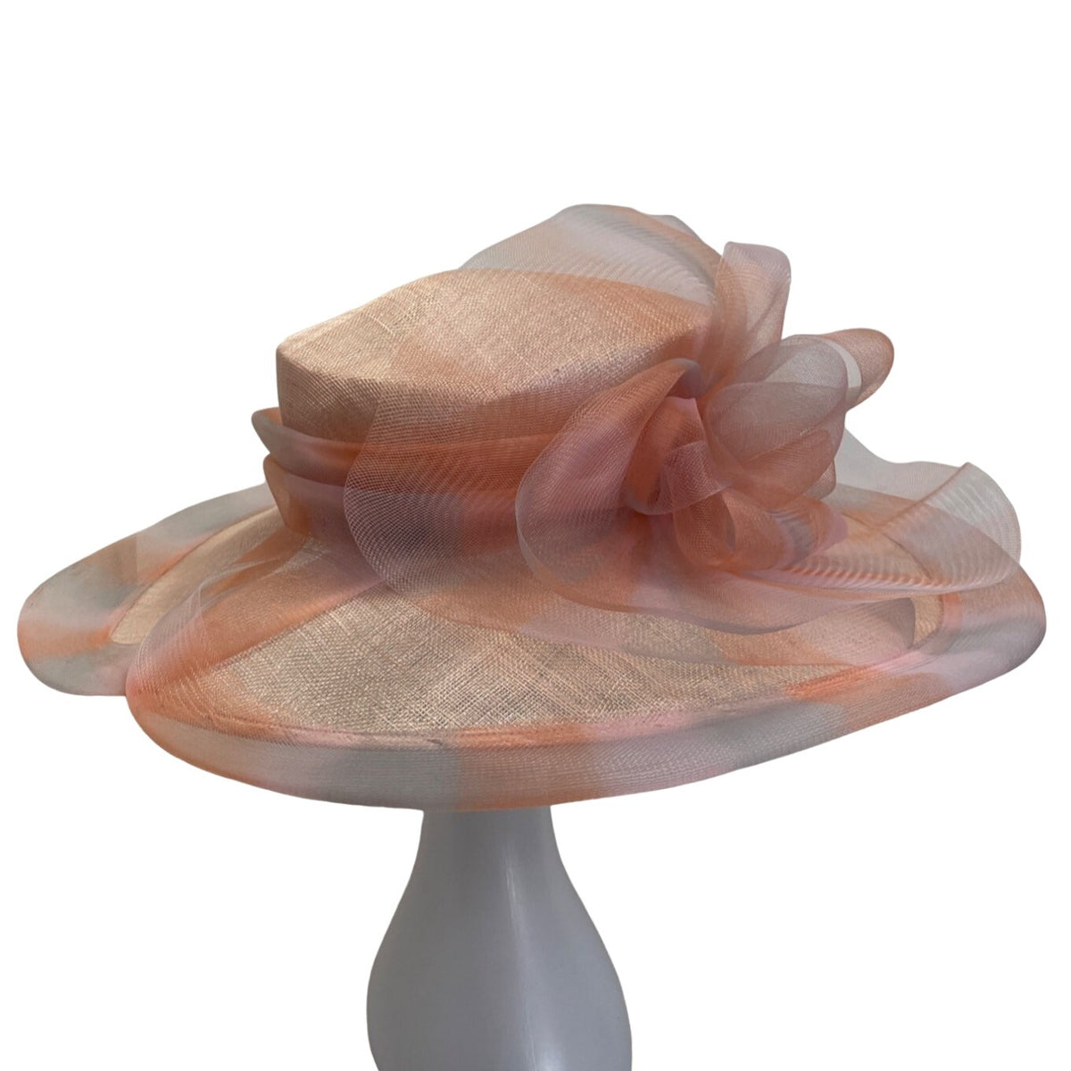 Vintage Peter Bettley London Women's Pink Derby Wide Brim Saucer Hat