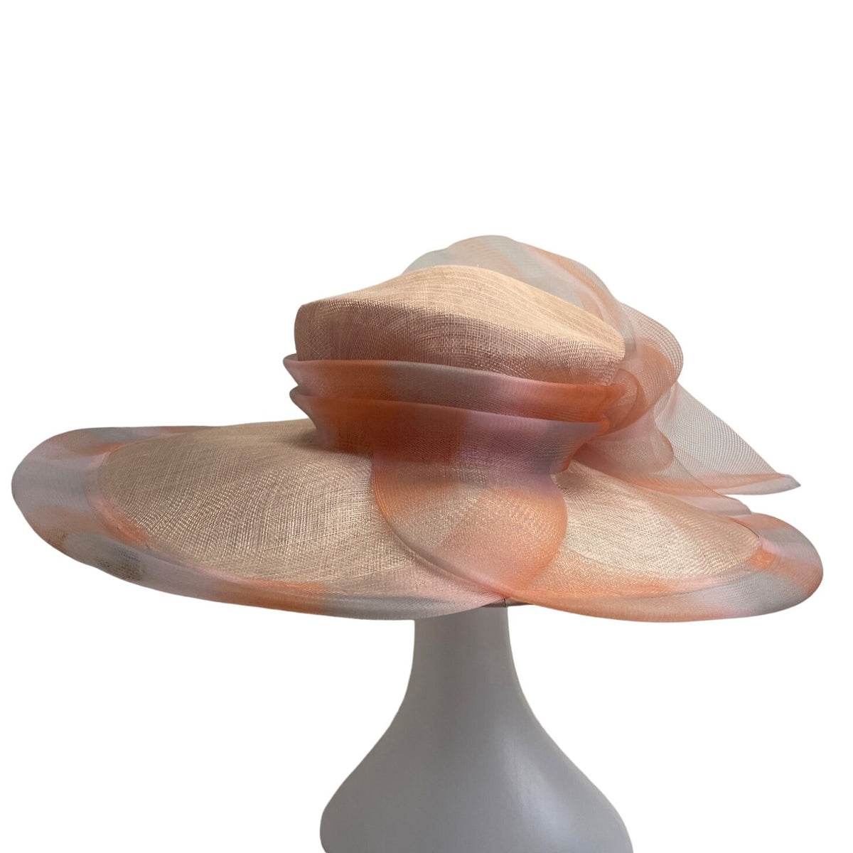 Vintage Peter Bettley London Women's Pink Derby Wide Brim Saucer Hat