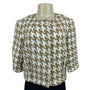 Michael Kors Women’s Brown Houndstooth Camel Cropped Blazer Jacket Sz P/S