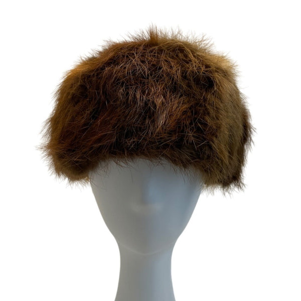 Vintage Bachrach's Women's Brown Fur Pillbox Hat