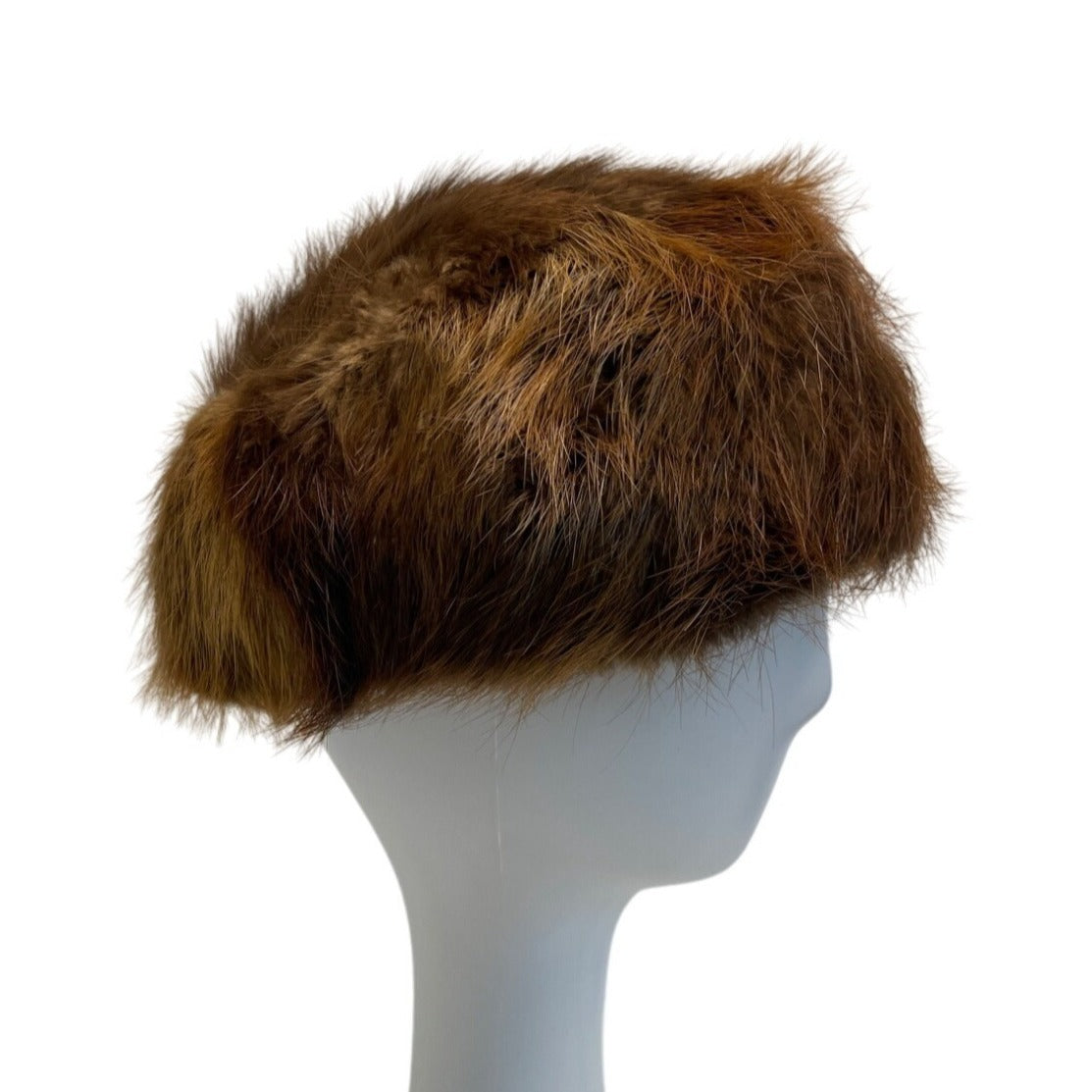 Vintage Bachrach's Women's Brown Fur Pillbox Hat