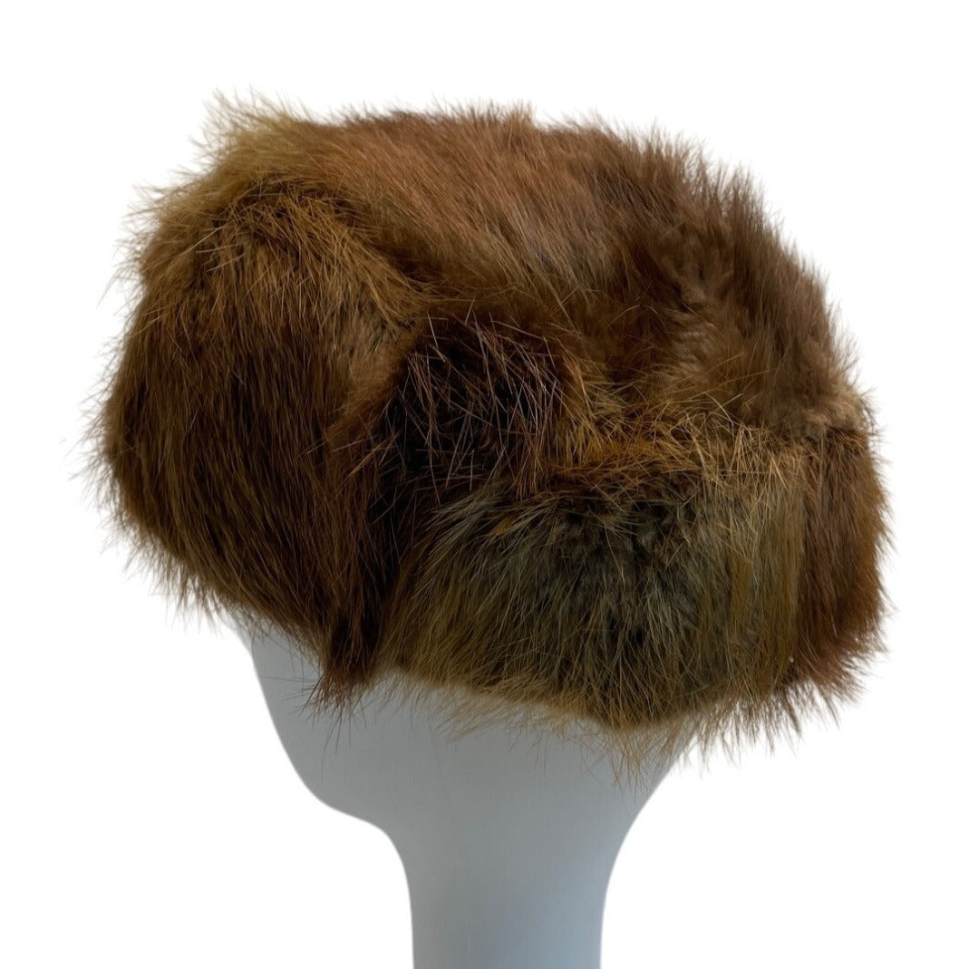 Vintage Bachrach's Women's Brown Fur Pillbox Hat