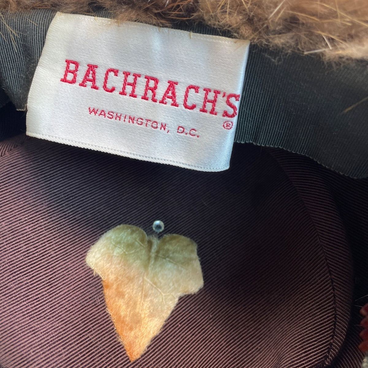 Vintage Bachrach's Women's Brown Fur Pillbox Hat