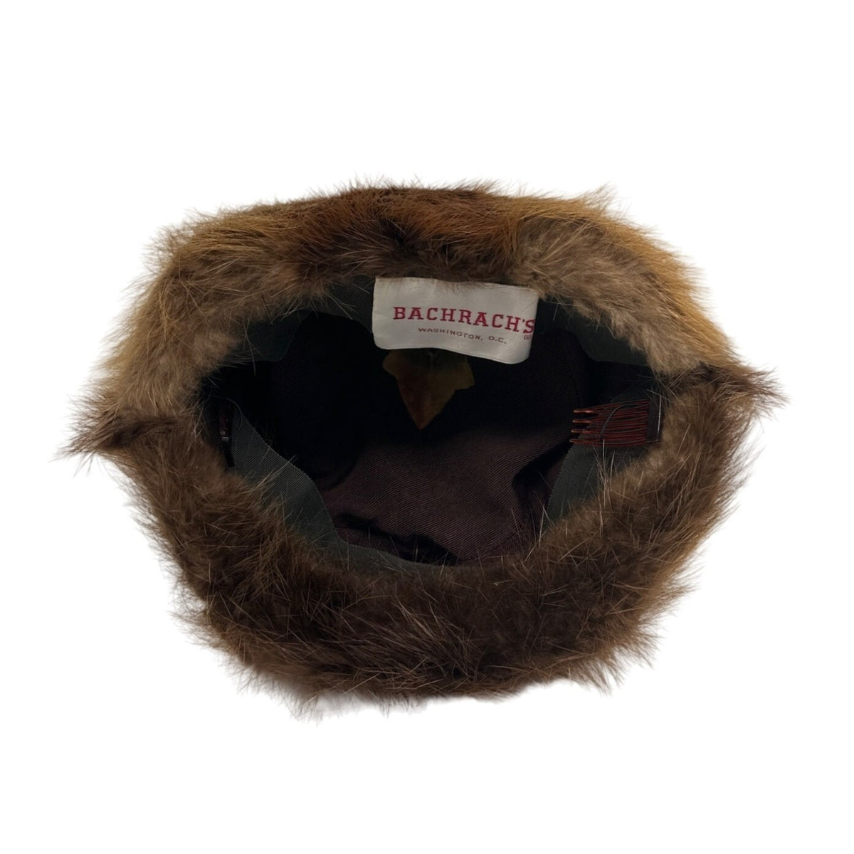 Vintage Bachrach's Women's Brown Fur Pillbox Hat