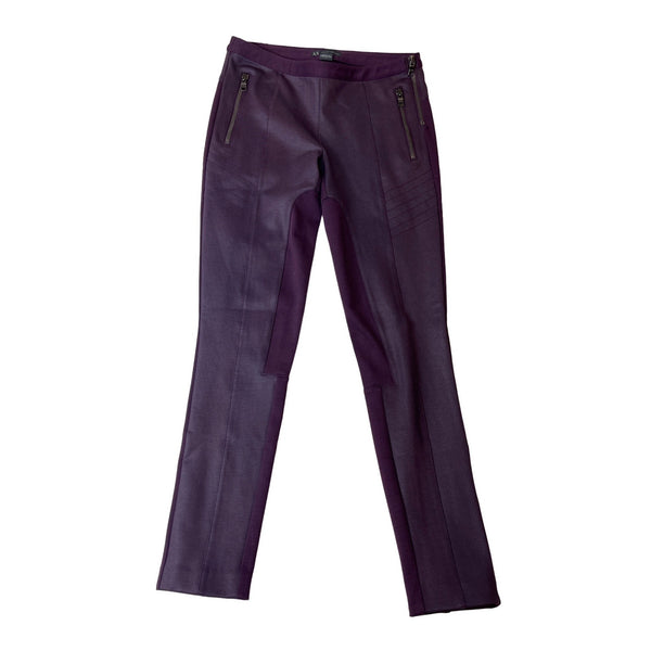 Armani Exchange Women's Dark Purple Slim Fit Stretchable Pants Sz 2