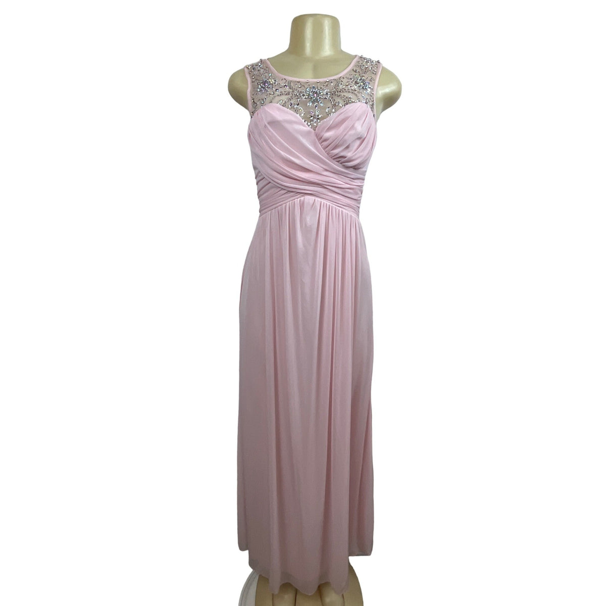 B.Darlin Women’s Pink Long Evening Gown Dress Sz 1/2