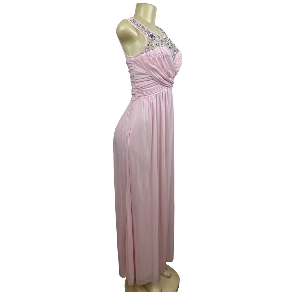 B.Darlin Women’s Pink Long Evening Gown Dress Sz 1/2