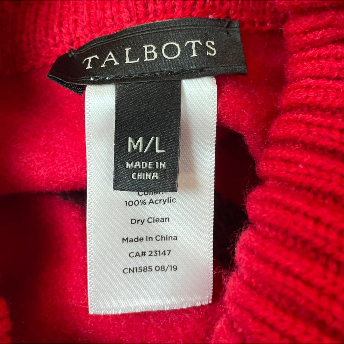 Talbots Women's Red Plaid Poncho With Fringe Hem & Turtleneck Sweater Sz M/L-NEW