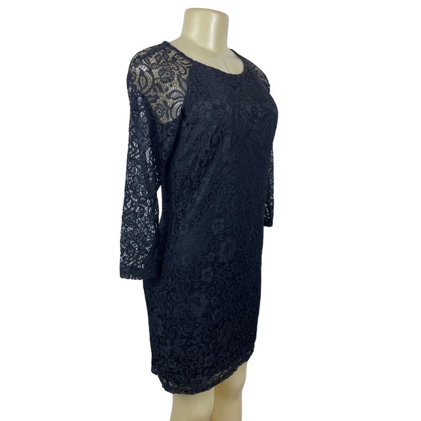 Laundry Women's Black Long Sleeve Lace Dress Sz 4 NWT