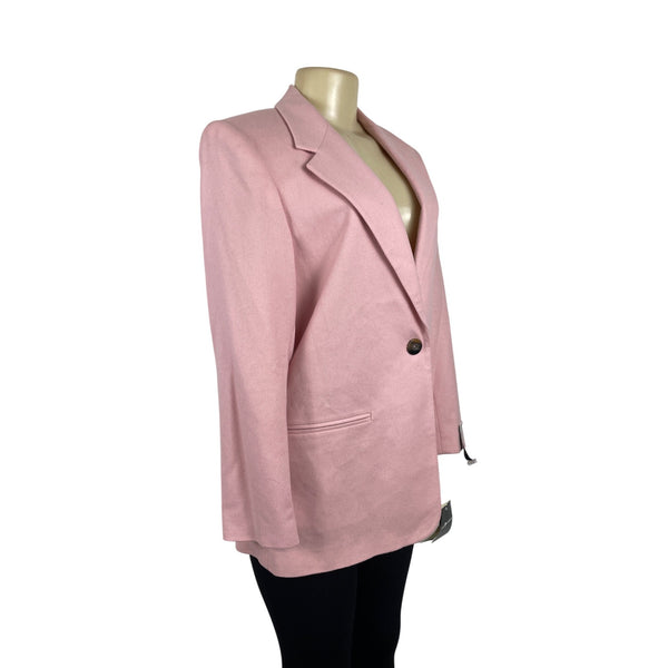 Sag Harbor Womens Pink Long Sleeve Single Button Blazer Size 8 - NWT