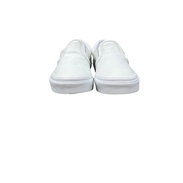 Vans Classic Slip-On All White Canvas Skate Kids Unisex Shoes Sz 7 - New