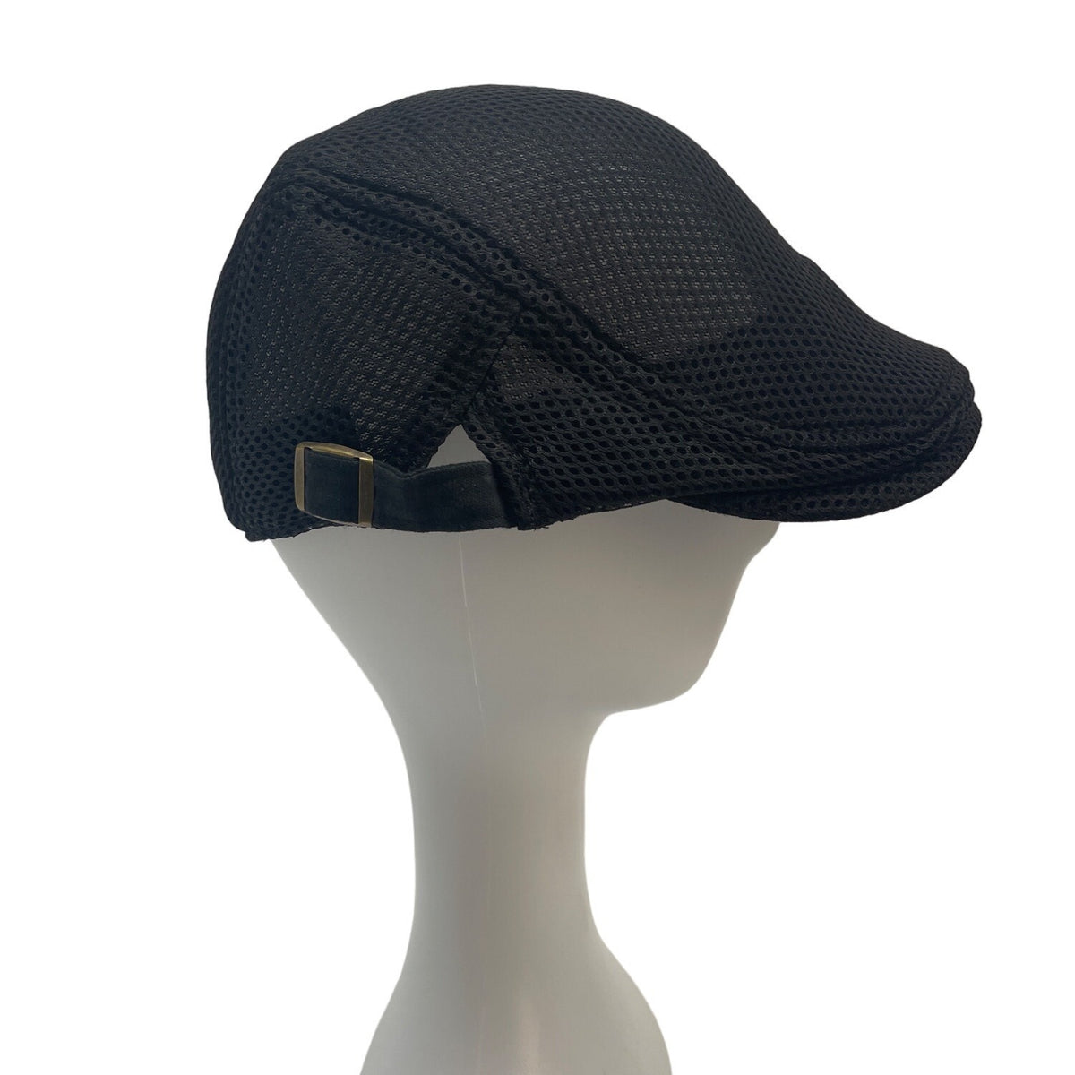 Black Adjustable Mesh Newsboy Cap