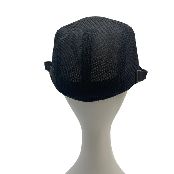 Black Adjustable Mesh Newsboy Cap