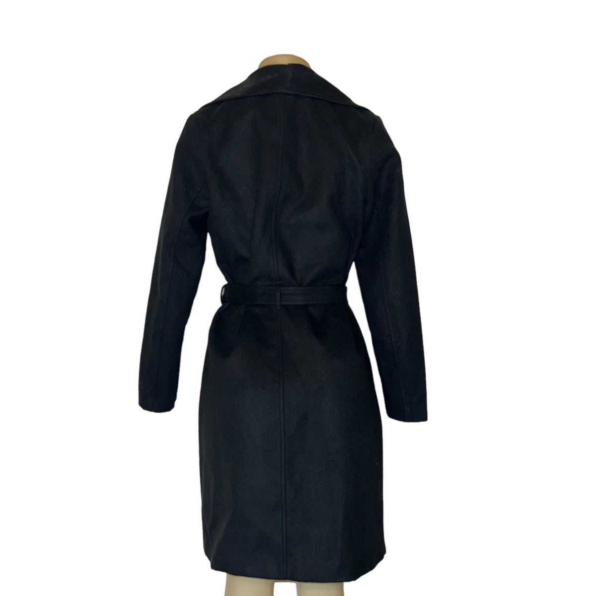 Jackeline de Yong Black Women's Wide Lapel Trenchcoat