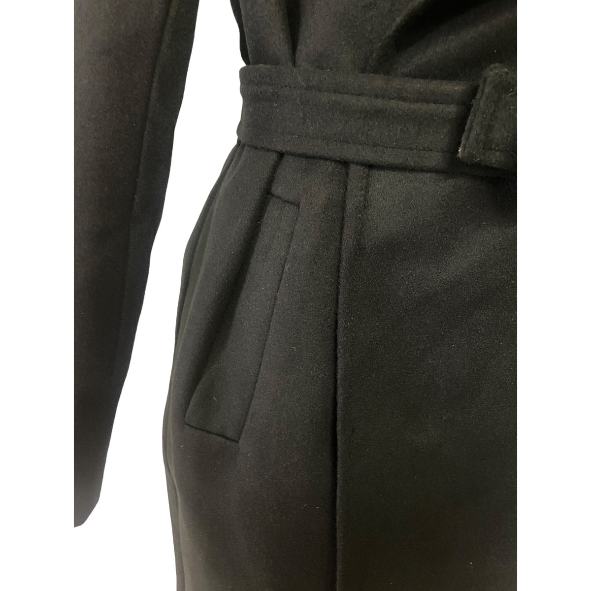 Jackeline de Yong Black Women's Wide Lapel Trenchcoat