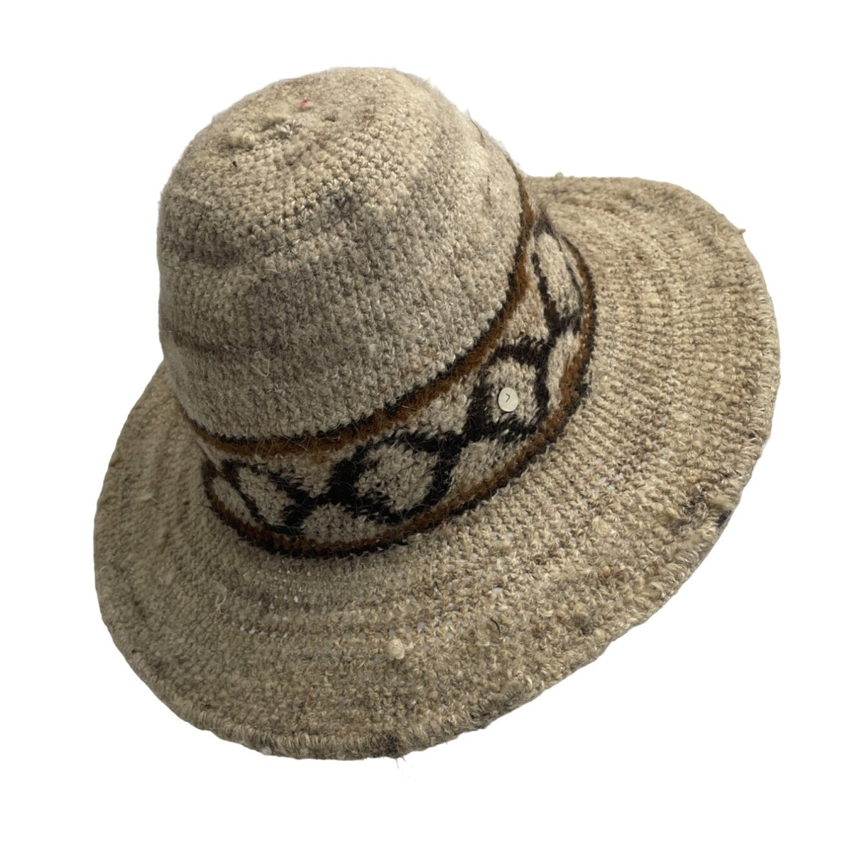 Women's Wide Brim Beige Woven Panama Hat Sz L