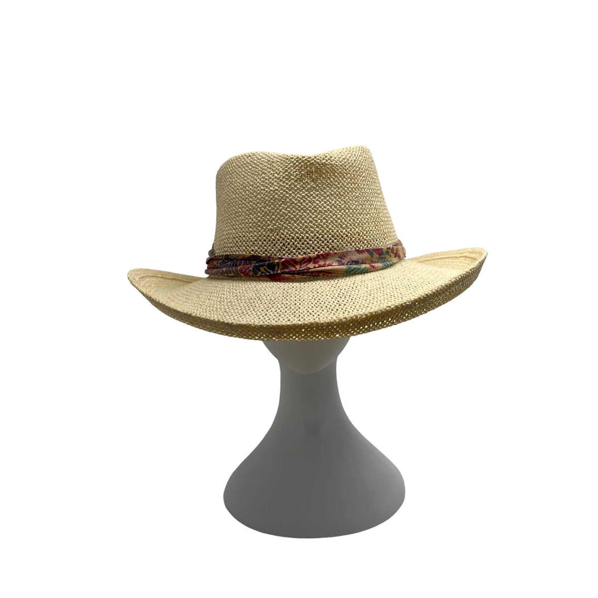 HEAD HEAD HEAD  Brim Straw Hat With Patterned Band