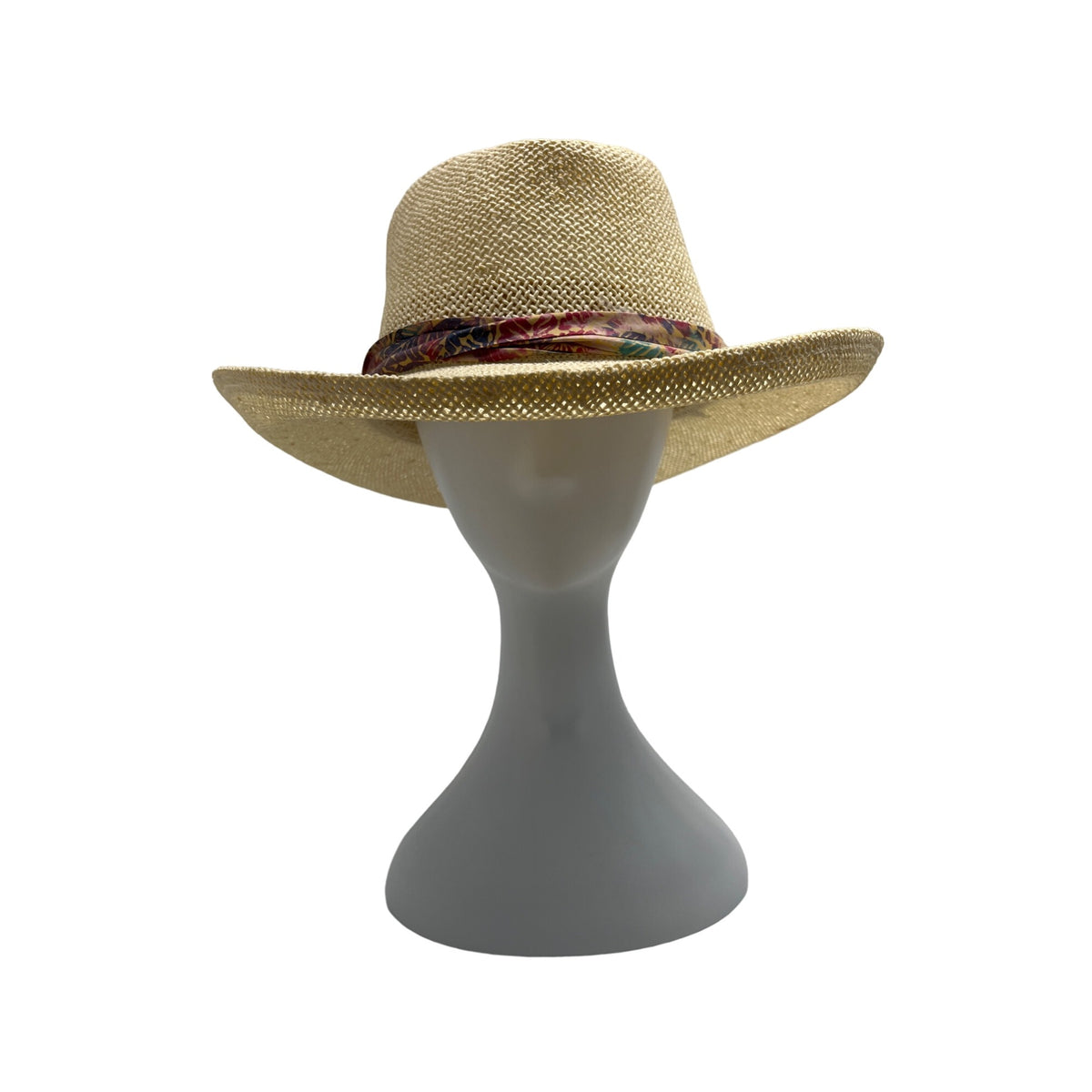 HEAD HEAD HEAD  Brim Straw Hat With Patterned Band