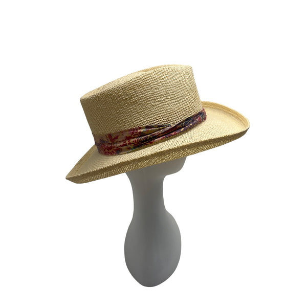 HEAD HEAD HEAD  Brim Straw Hat With Patterned Band