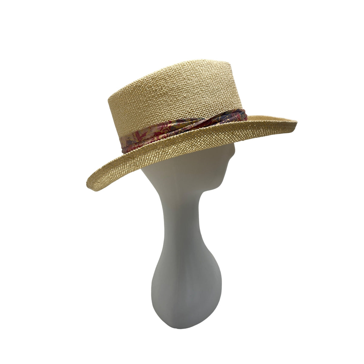 HEAD HEAD HEAD  Brim Straw Hat With Patterned Band