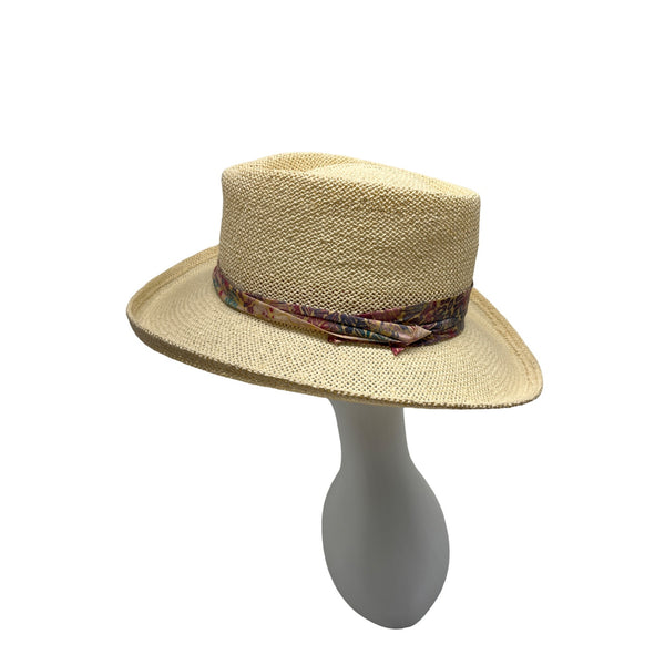 HEAD HEAD HEAD  Brim Straw Hat With Patterned Band