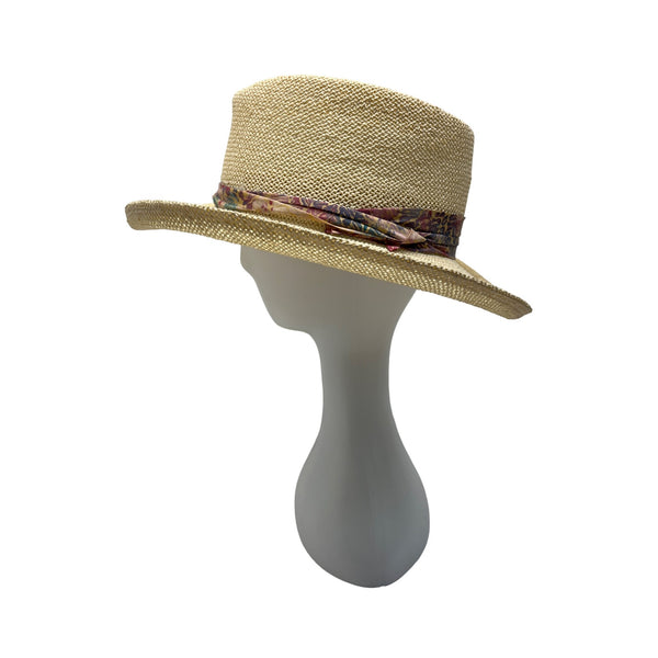 HEAD HEAD HEAD  Brim Straw Hat With Patterned Band