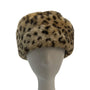 Everitt Faux Fur Leopard Print Pillbox Winter Hat - One Size