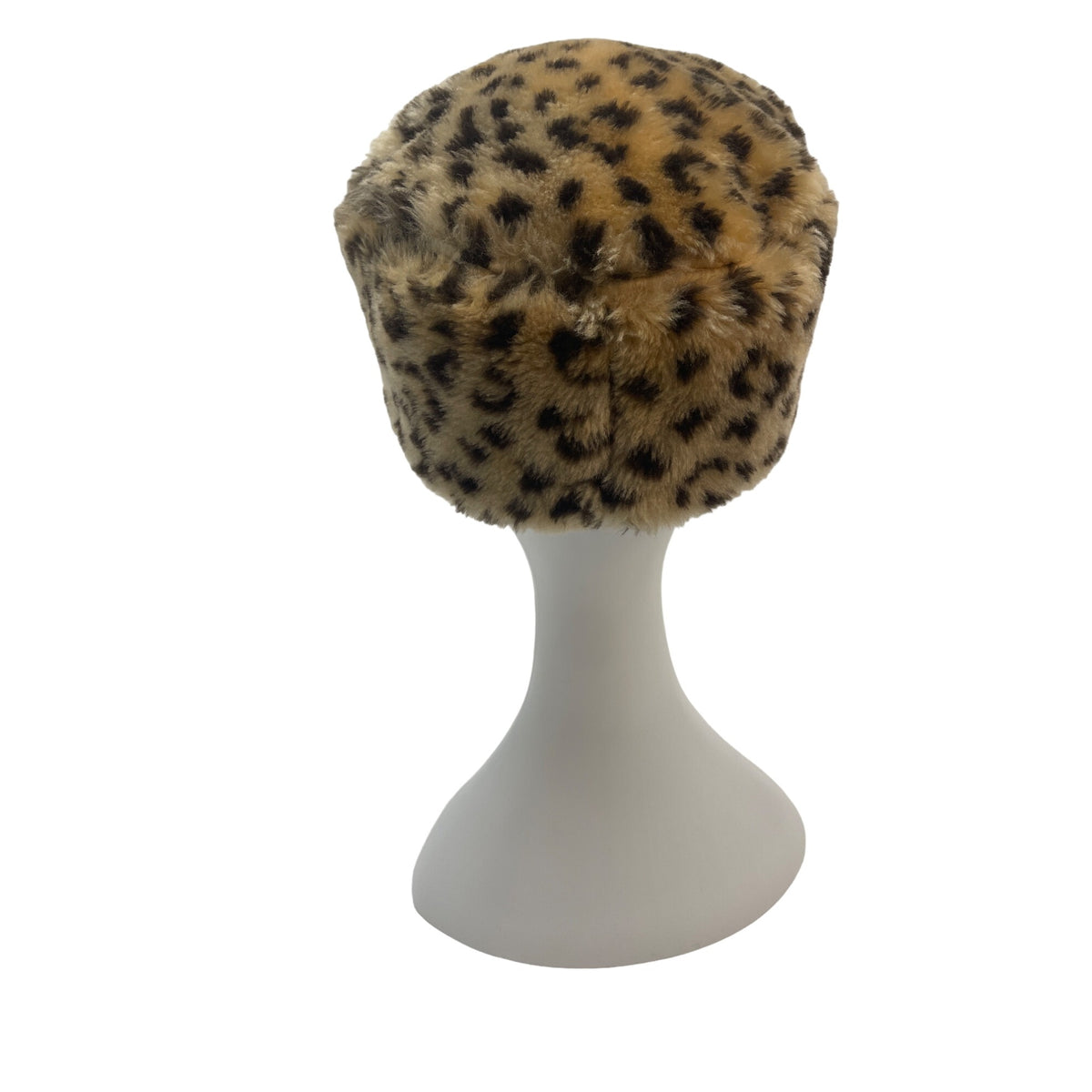 Everitt Faux Fur Leopard Print Pillbox Winter Hat - One Size