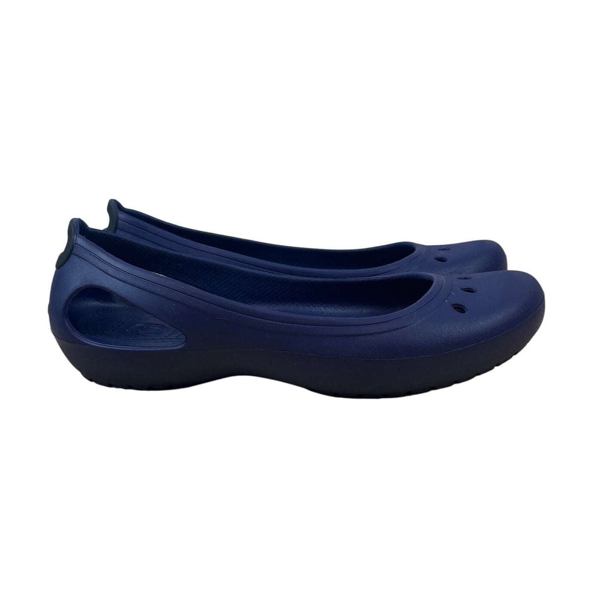 Crocs Womens Navy Blue Kadee Slip-On Ballet Flats Szize 9W