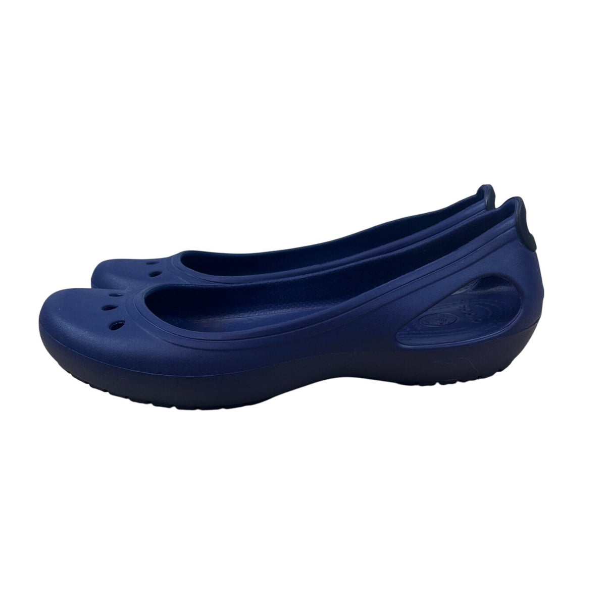 Crocs Womens Navy Blue Kadee Slip-On Ballet Flats Szize 9W