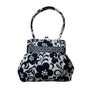 Vera Bradley Black And White Flowered Pattern Kiss Lock Women's Satchel Sz M