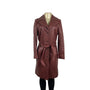 Willsons Leather Pelle Studio Women's Long Velvet Leather Trench Coat Size S