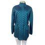 St. John Women's Tile Print Teal Coat  Funnel Jacket Sz S - NWT