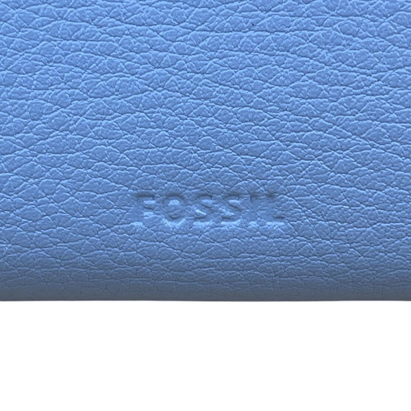 Fossil Women’s Horizon Blue Leather RFID Zip Wallet Wristlet Sz M-New