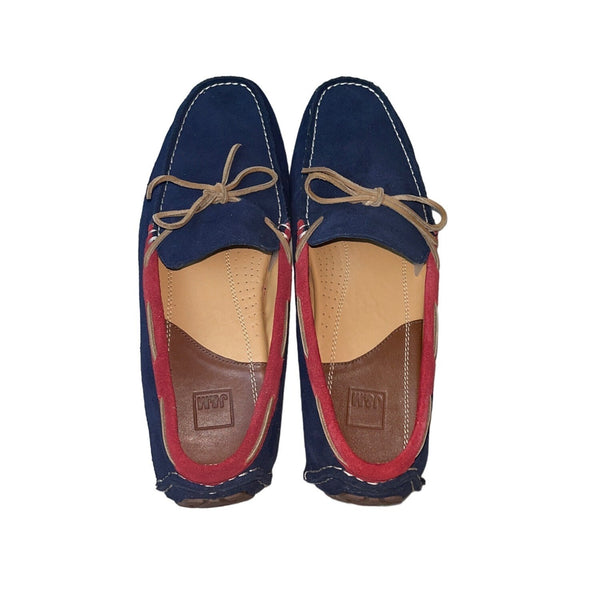 Johnston & Murphy Men's Navy & Red Suede Harman On Board Loafers Sz 12M - NWB