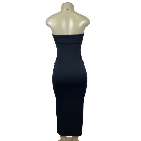 Asos Women's Black Strapless Dress with Front Slit Sz 2 - NWT