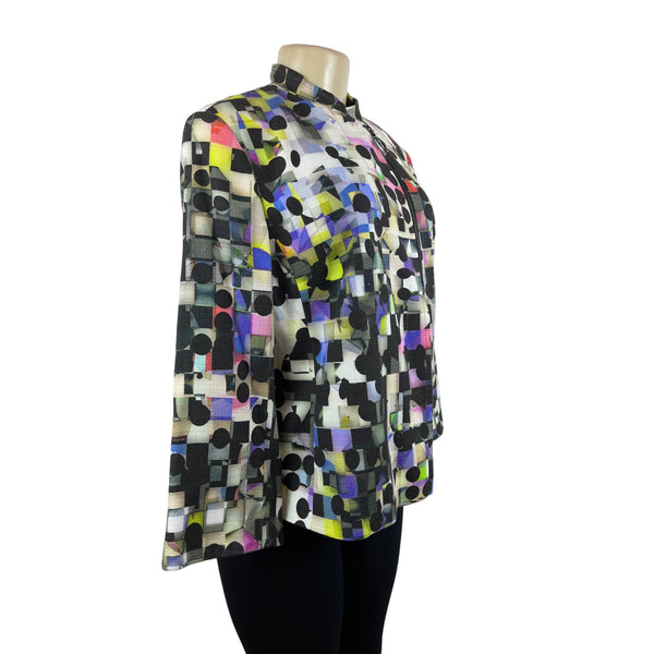 Akris Punto Women's Multicolor Long Sleeve Zip Up Blazer Sz 12 (EUR 42)