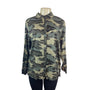 Susina Womens Olive Green Camouflage Button-Up Long Sleeve Shirt Sz M - New