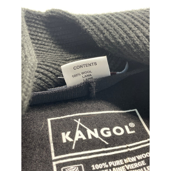 Kangol Mens Wool Earflap Flat Cap Hat Black